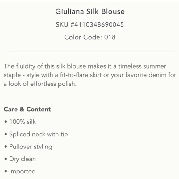 NWT Anthropologie Giuliana Silk Blouse - Picture 9 of 11